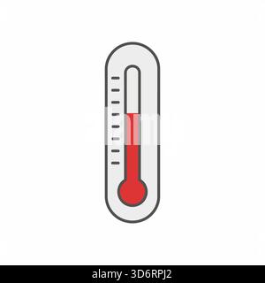 Rotes Thermometer Temperatur Symbol Vektor Illustration für Wettermessung Gesundheit Fieber medizinisches Klima Wärme und Kälte Konzepte Stock Vektor