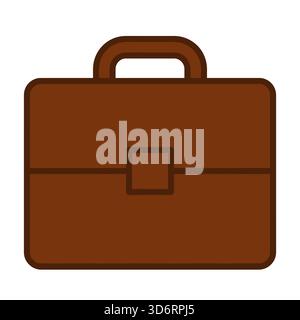 Braune Leder Aktenkoffer Business Icon Vektor Illustration für professionelle Arbeit Büro Corporate Executive Dokument und Karrierekonzepte Stock Vektor