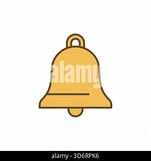 Vektorgrafik des gelben Glöckchens für Warnungserinnerung Alarmsignal Durchsage Aufmerksamkeitskommunikation und Warnkonzepte Stock Vektor
