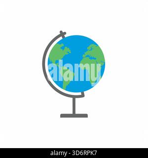 Blaugrüner Globus Bildung Icon Vektor Illustration für Geographie Welt Lernen Erde internationales Reisekenntnis und globale Designkonzepte Stock Vektor