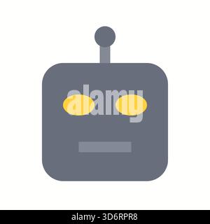 Graue Robotertechnologie Icon Vektor Illustration für künstliche Intelligenz Automatisierung zukünftige Innovation maschinelles Lernen und technische Konzepte Stock Vektor