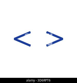 Blaue Code-Klammern Programmierungssymbolvektor-Illustration für Web-Entwicklung Software-Codierungstechnologie HTML CSS und digitale Design-Konzepte Stock Vektor