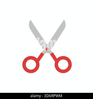 Rote Schere Schneidewerkzeug Symbol Vektor Illustration für Handwerk Design Friseur Schneiderei und kreative Kunstwerke Konzepte Stock Vektor
