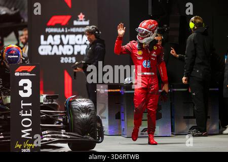 Paradies, Etats Unis. November 2025. LECLERC Charles (mco), Scuderia Ferrari SF-25, Porträt während des Formel-1-Grand Prix 2025 von Las Vegas, 22. Runde der FIA Formel-1-Weltmeisterschaft 2025 vom 21. Bis 23. November 2025 auf dem Las Vegas Strip Circuit in Paradise, Nevada, USA - Foto Joao Filipe/DPPI Credit: DPPI Media/Alamy Live News Stockfoto