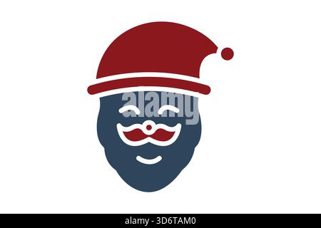weihnachtsmann-Symbol. santa Head. Symbolstil durchgehend. Symbol für weihnachten. Vektor-Illustration für weihnachtselemente Stock Vektor
