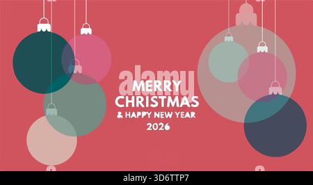 Frohe Weihnachten und frohes neues Jahr. Vektorillustration für Webseitenbanner Social-Media-Banner, Grußkarte, Poster, Cover, Unternehmen und Marketing Stock Vektor