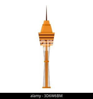 Modernes isoliertes Wahrzeichen des Sydney Tower in Australien, dargestellt in einer einfachen flachen Vektor-Illustration Stock Vektor