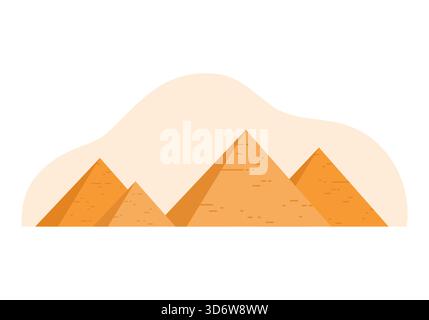 Einfache isolierte Ägypten Pyramiden auf weißem Hintergrund für Reise- und Geschichtskonzepte Vektorillustration Stock Vektor