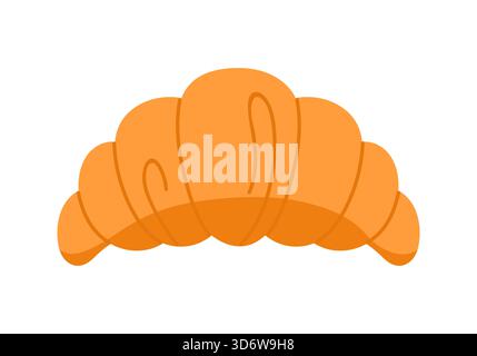 Klassisches französisches Croissant-Gebäck auf weißem Hintergrund, perfekt für Bäckerei- oder Frühstücksthemen, isolierte Vektor-Illustration Stock Vektor