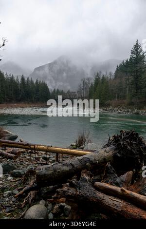 Bedeckter Tag im Staat Washington Stockfoto