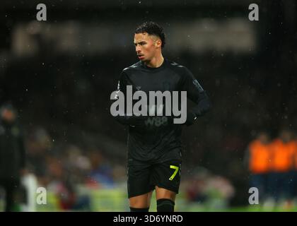 Craven Cottage, Fulham, London, Großbritannien. November 2025. Premier League Football, Fulham gegen Sunderland; Chemsdine Talbi von Sunderland Credit: Action Plus Sports/Alamy Live News Stockfoto
