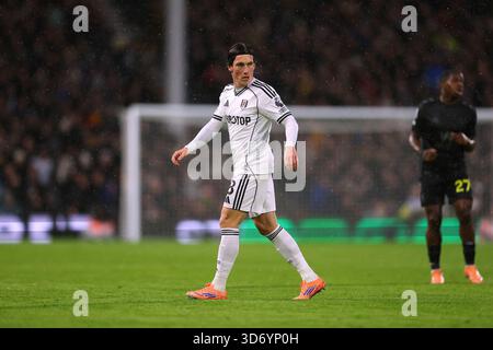 Craven Cottage, Fulham, London, Großbritannien. November 2025. Premier League Football, Fulham gegen Sunderland; Harry Wilson von Fulham Credit: Action Plus Sports/Alamy Live News Stockfoto