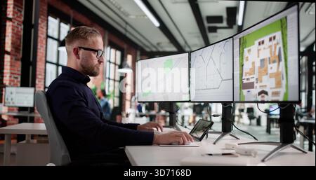 Virtuelle Touren Durch Modernes Anwesen Zum Online-Verkauf Stockfoto