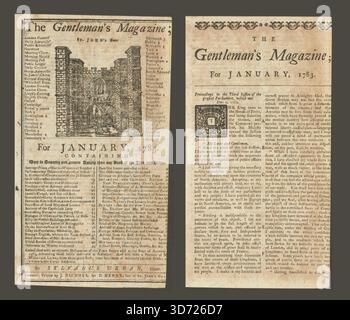 Amerikanischer Unabhängigkeitskrieg König Georg III. Konzessionsrede Gents mag Jan 1783 Stockfoto