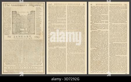 Nachrichtenbericht über die Hinrichtung Ludwigs XVI. In Gents mag. Französische Revolution 1793 Stockfoto