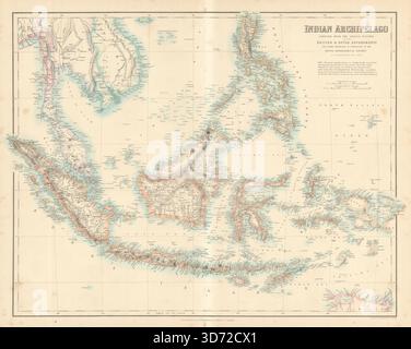 Indischer Archipel. Ostindien Indonesien Philippinen Malaya FULLARTON C1863 Karte Stockfoto