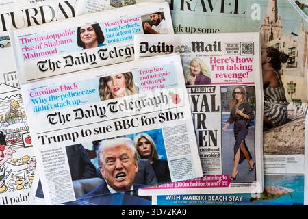 Daily Telegraph und Daily Mail Zeitungen. Stockfoto