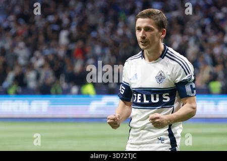 Son Heung-miVANCOUVER, BC - 22. NOVEMBER: Mittelfeldspieler Ryan Gauld (25) von Vancouver Whitecaps FC feiert, nachdem er in der Elfmeterschieße-Serie MLS in Action ein Tor erzielt hat West Halbfinalspiel zwischen Vancouver Whitecaps FC und LAFC am 22. November 2025 in Vancouver, Kanada. (Foto: Tomaz Jr/Pximages) Credit: PX Images/Alamy Live News Stockfoto