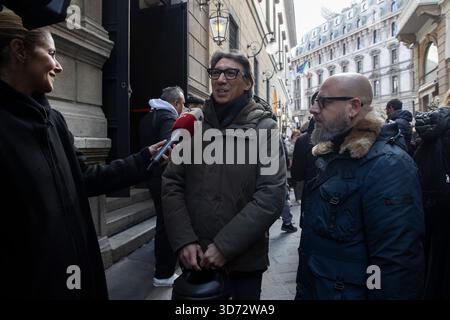 Mailand, Italien. November 2025. Nella foto Paolo Jannacci Milano - Italia - Cronaca Domenica, 23. November 2025 (Foto di Marco Ottico/Lapresse) Kapelle der Ruhe Ornella Vanoni Mailand - Italien - Nachrichten Sonntag, 23. November 2025 (Foto von Marco Ottico/Lapresse) Credit: LaPresse/Alamy Live News Stockfoto