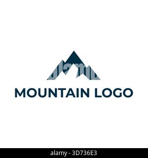 Abstraktes Berglogodesign – Abenteuer, Natur und Gipfel-Vektor-Symbol Stock Vektor