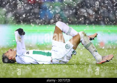 Groningen, Niederlande. November 2025. GRONINGEN, 23-11-2025, Stadion Euroborg, Saison 2025/2026, niederländischer Eredivisie Football, Spiel zwischen FC Groningen und PEC Zwolle, Foto zeigt FC Groningen Spieler Younes Taha Credit: Pro Shots/Alamy Live News Stockfoto