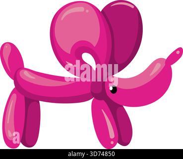Ein pinkfarbenes Elefantenballontier. Es ist ein süßes und skurriles Bild Stock Vektor