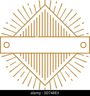 Ein gelber Diamant mit einem weißen Rand Stock Vektor