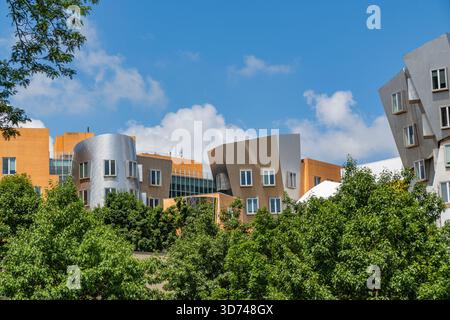 Cambridge, MA, USA - 15. September 2025: Das Stata Center, modernes Gebäude, entworfen von Frank Gehry für Informatik und künstliche Intelligenz AT Stockfoto
