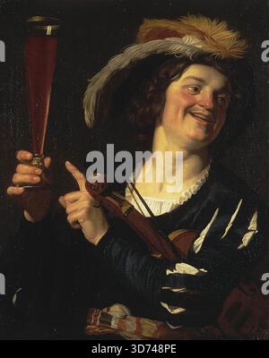 HONTHORST, Gerrit van (* 1590, Utrecht, d. 1656, Utrecht) Convival Fellow 1624 Öl auf Leinwand, 84 x 67 cm die Eremitage, St. Petersburg --- Schlüsselwörter: ----------------- Autor: HONTHORST, Gerrit van Titel: Convival Fellow Zeitlinie: 1601-1650 Schule: Niederländisch Form: Malerei Art: Genre Stockfoto