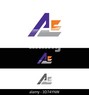 Kreatives und modernes Vektorlogo für Unternehmen und Unternehmen. Minimalistisches Letter AE-Logo. Vektorabbildung Stock Vektor