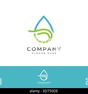 Einfaches Umrissdesign – Tropfen in flacher Form. Vektorabbildung Stock Vektor