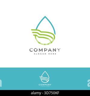 Outline-Logo Fast Droplet Design flaches Design. Vektorabbildung Stock Vektor