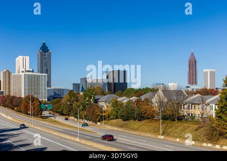 Downtown Atlanta, Georgia, an einem sonnigen Tag Stockfoto
