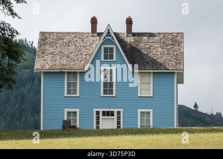 Historisches Pfarrhaus im Old Mission State Park in Cataldo, Idaho, USA. Stockfoto