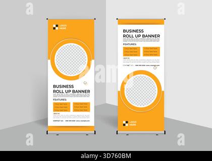 Design-Vorlage für Roll-Up-Banner, vertikal, Pull-Up-Design, modernes Design für X-Banner-Vorlagen Stock Vektor