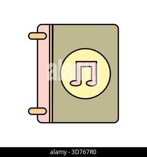 Musikbuchsymbol. Melodiesymbol. Songalbum Vektor. Audio-Bildung Kunst. EPS 10. Stock Vektor