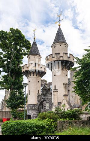 Aberdeen, Schottland, Vereinigtes Königreich - 7. Juli 2024: Das Powis Gate an der University of Aberdeen, Schottland, Vereinigtes Königreich, Europa. Stockfoto