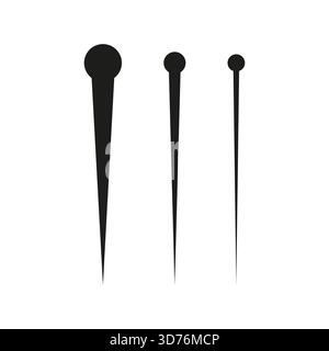 Pin-Elemente zuordnen. Positionsmarkierungssatz. Einfacher geometrischer Vektor. Minimalistische Zeigerfigur. EPS 10. Stock Vektor