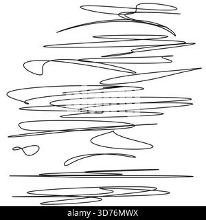 Abstrakte Scribble-Zeilen. Chaos-Doodle-Zeichnen. Skizzenform Vektor. Handgezogenes Element. EPS 10. Stock Vektor