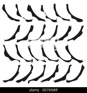 Abstrakte Beinsilhouette. Weibliche Fußform. Menschliche Figur Vektor. Körperteil-Element. EPS 10. Stock Vektor
