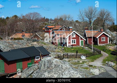 Dorf in den Schären Stockfoto