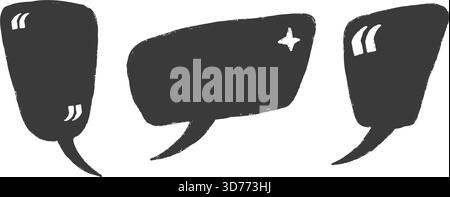 Sprechblasen mit Anführungszeichen. Handgezeichneter Buntstift Textrahmen Set. Kreidekreide Promo Callout strukturierte Formen. Vektortextsymbole testimo Stock Vektor