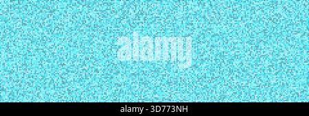 Blauer Pool Fliesen nahtloses Muster Hintergrund. Strukturiertes Mosaik im Bad. Quadratische Dekoration. Küchenboden mit Pixelraster. Vector Swimmingpool Stock Vektor