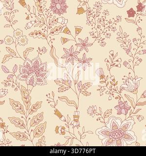 Vintage-Wandteppich Mit Weichem Rosenmotiv Stock Vektor