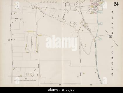 Hudson County, V. 8, Double Page Plate No. 24 Map Bounded by Hudson River, Meeks Rd., and Bergen Wood., 1887 ., Hoboken, N.J. Publisher, C.B. Brush, Hudson County (N.J Stockfoto