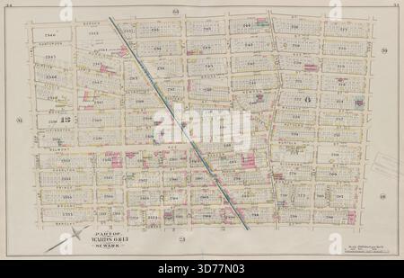 Karte von Essex County, New Jersey, veröffentlicht 1881 von E. Robinson. Die Karte wird begrenzt von Bergen St., 15th Ave., Court St., Howard St., Barclay St., 18th Ave. und Spruce St Stockfoto