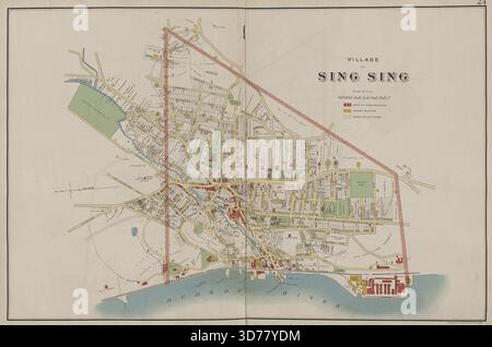 Westchester, Doppelseite Platte Nr. 24 Karte begrenzt durch Underhill Rd. Und Hudson River, herausgegeben 1893 von Joseph R. Bien, New York, Westchester County (N.Y Stockfoto