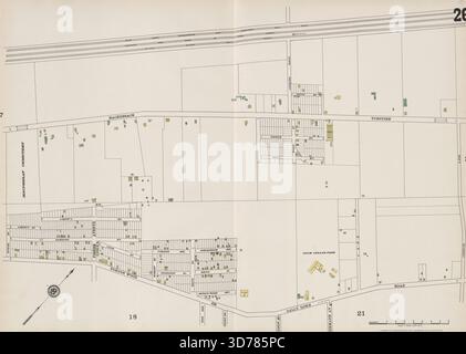 Hudson County, V. 8, Double Page Plate No. 26 Map Bounded by Lovetts Lane, Bergen Wood, Spring St., 1887 ., Hoboken, N.J. Publisher, C.B. Brush, Hudson County (N.J Stockfoto