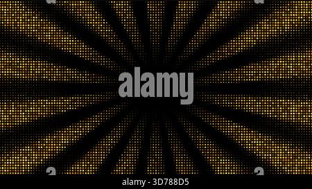 Vektor-Illustration Hintergrund Goldener Punkt Burst mit strahlenden Strahlen und dynamischem Lichtmuster in Gold Stock Vektor