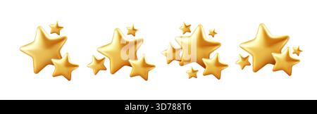 Goldene Sternhaufen in Einem hellen Celebration-Thema für Stockbild Stock Vektor